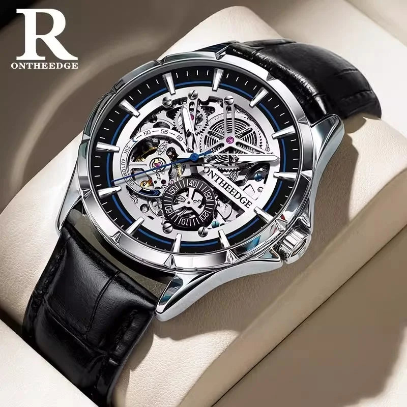 Classic Fashion Swiss Mechanical Automatic Skeleton Men Black Warrior Watch