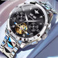 Swiss Branded Luxury Gold Automatic Multifunctional Skeleton Men Mechanical Watch