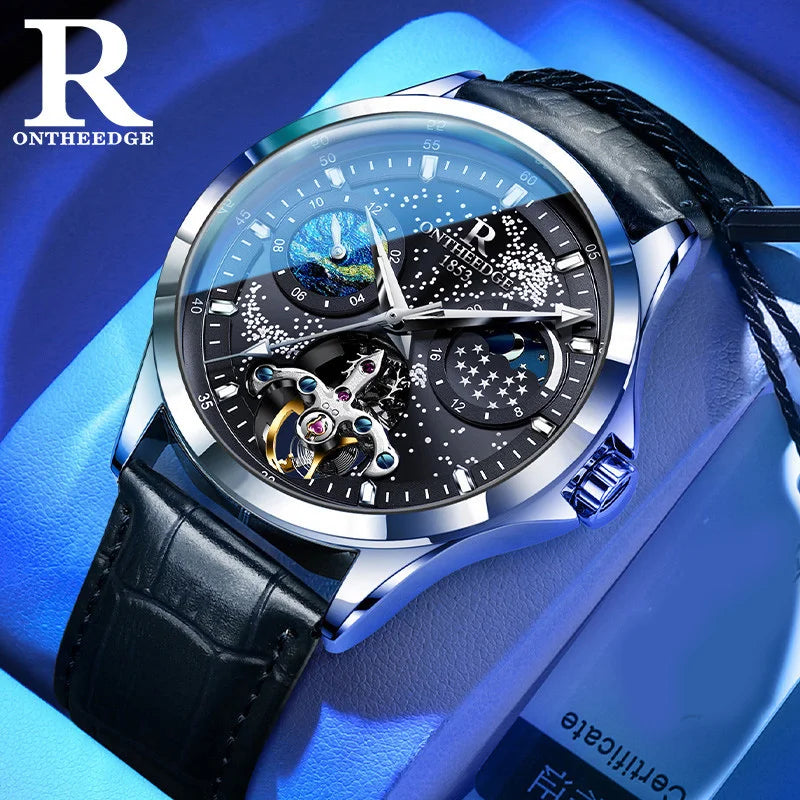 Classic Fashion Star Automatic Skeleton Temperament Brand Men Mechanical Watch