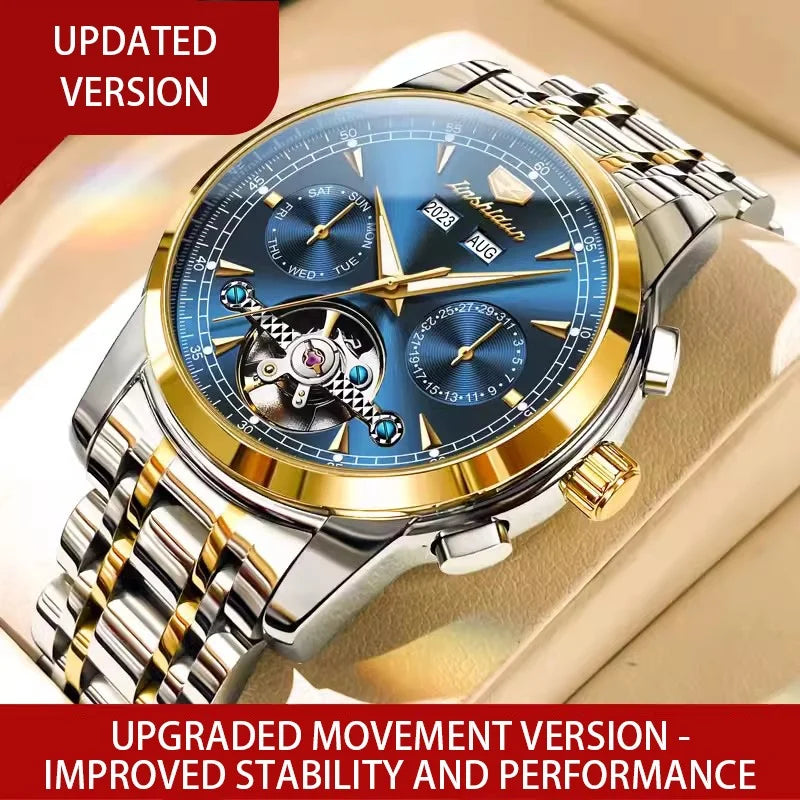 Swiss Luxury Mechanical Automatic Business Multifunction Tourbillon Men Watch