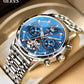 Swiss Genuine Skeleton Automatic Multifunction Fashion Men Mechanical Watch