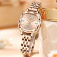 Classic Fashion Rose Gold Square Women's Quartz Watch with Diamonds