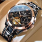 Swiss High-end Luxury Black Diamond Mechanical Watch Automatic Skeleton Watch