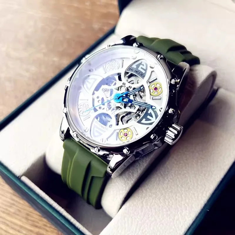 Clover Automatic Skeleton Classic Trend Automatic Mechanical Men Watch