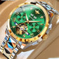 Swiss Branded Luxury Gold Automatic Multifunctional Skeleton Men Mechanical Watch