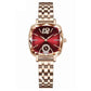 Classic Fashion Rose Gold Square Women's Quartz Watch with Diamonds