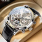 Swiss Genuine Skeleton Automatic Multifunction Fashion Men Mechanical Watch