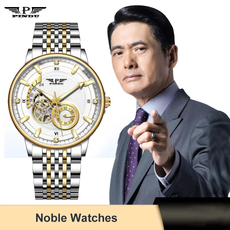 Classic Fashion Gold Color Men's Automatic Trend Mechanical Watch