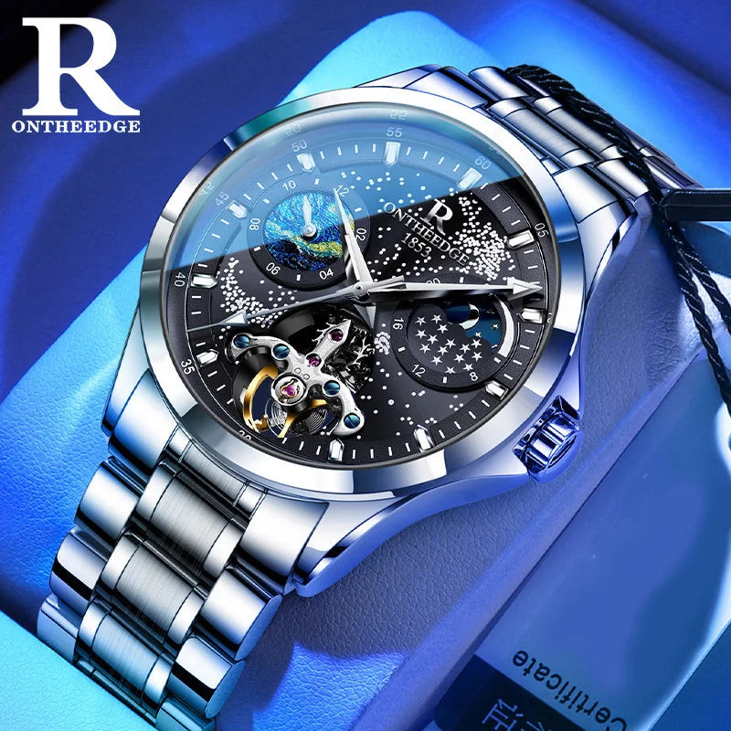 Classic Fashion Star Automatic Skeleton Temperament Brand Men Mechanical Watch