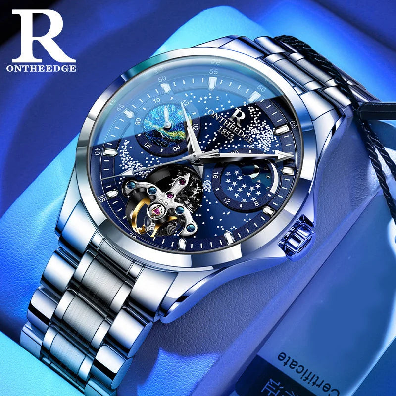 Classic Fashion Star Automatic Skeleton Temperament Brand Men Mechanical Watch