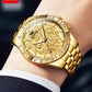 2024 Classic Fashion New Men's Gold Watch Waterproof Luminous Quartz Watch