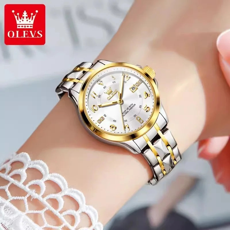 Swiss Premium Classic Women's Brand Waterproof Luminous Gold Quartz Watch