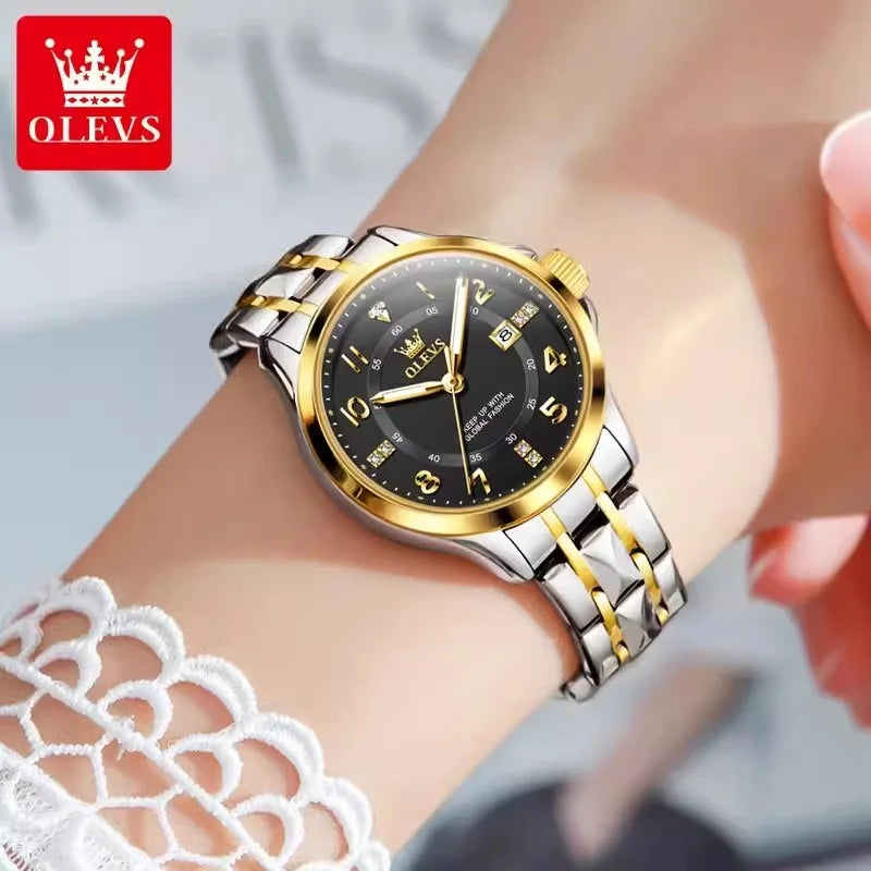 Swiss Premium Classic Women's Brand Waterproof Luminous Gold Quartz Watch