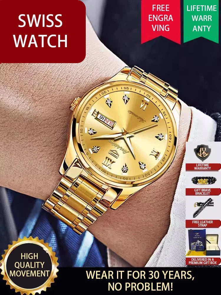 High-end Luxury 18k Gold Mechanical Watch Swiss Model Automatic Men Watch