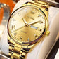 Swiss New Classic Fashion Brand Calendar Gold Color Men Quartz Watch