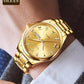 Swiss New Classic Fashion Brand Calendar Gold Color Men Quartz Watch