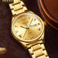 Swiss New Classic Fashion Brand Calendar Gold Color Men Quartz Watch