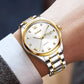 Swiss New Classic Fashion Brand Calendar Gold Color Men Quartz Watch