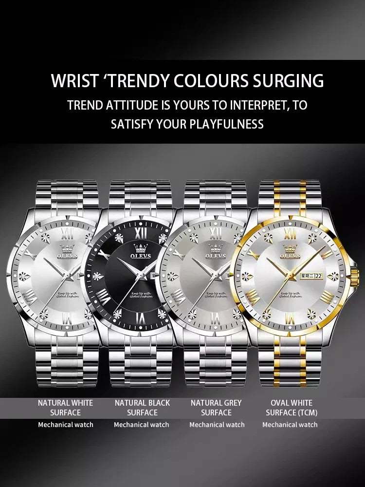 Latest Classic Fashion Brand Silver Quartz Steel Strap Men Watch