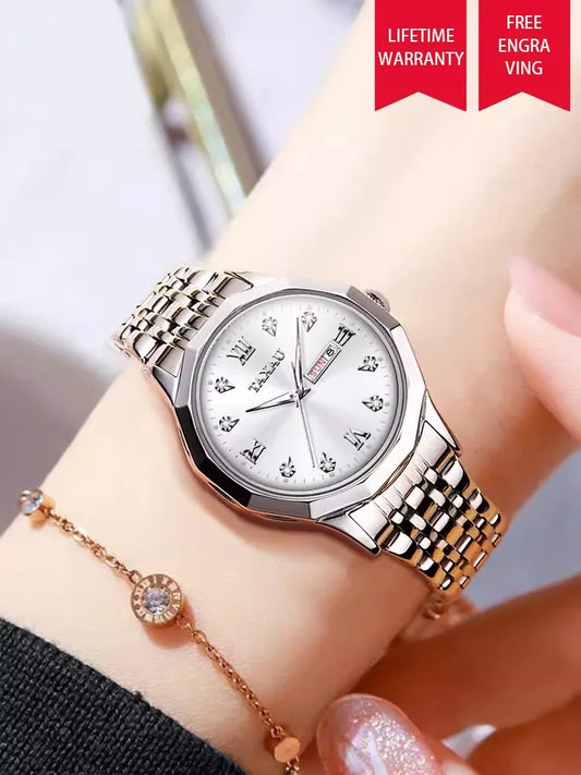 2024 New Classic Fashion Brand Explosion Quartz Temperament Silver Women's Watches