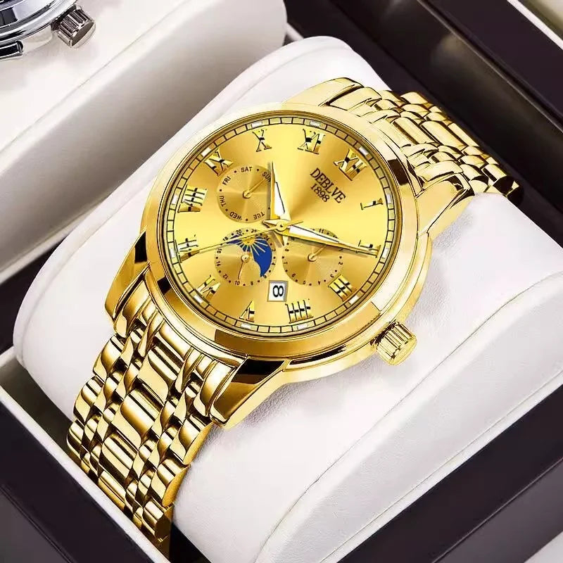 Classic Fashion Business Steel Strap Watch Swiss Silver Automatic Mechanical Men's Watch