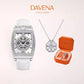 Light Luxury High-end Niche Skeleton Silver Women's Quartz Watch