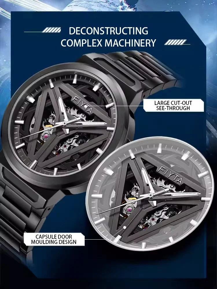 Capsule Automatic Mechanical Watch Skeleton High-end Luxury Fashion Men Watches